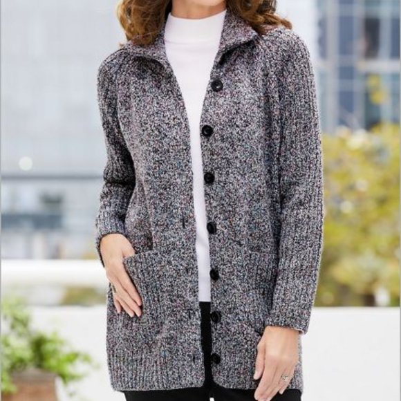 marled sweater jacket